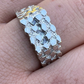 Iced Baguette Diamonds Silver Nugget Ring  customdiamjewel   