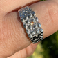 Iced Baguette Diamonds Silver Nugget Ring  customdiamjewel   