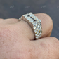 Iced Baguette Diamonds Silver Nugget Ring  customdiamjewel   