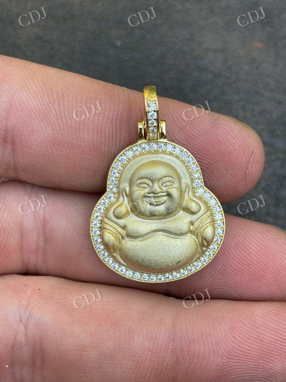 14K Gold Buddha Hip Hop Pendant For Mens  customdiamjewel   