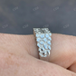 Iced Baguette Diamonds Silver Nugget Ring  customdiamjewel   