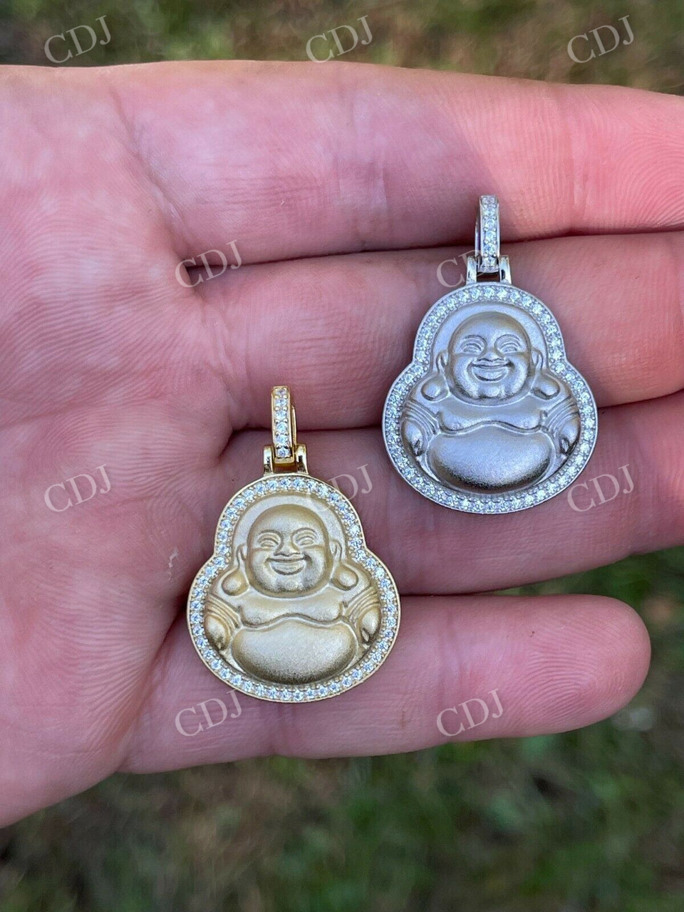 14K Gold Buddha Hip Hop Pendant For Mens  customdiamjewel   