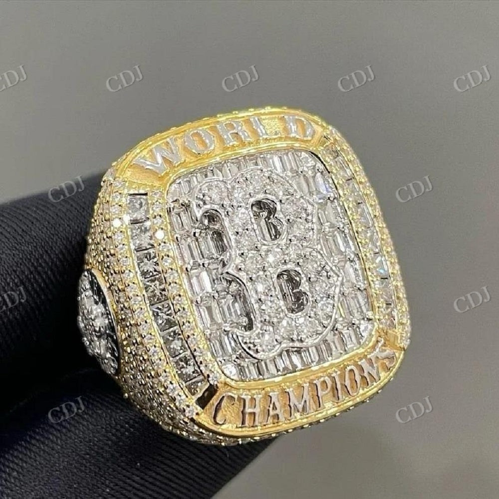 Custom Hip Hop Round & Baguette Moissanite Ring hip hop jewelry customdiamjewel   