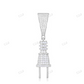 S925 Sterling Silver Moissanite Plug Pendant customdiamjewel