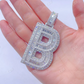 Capital Letter B Initial Baguette Diamond Pendant  customdiamjewel   