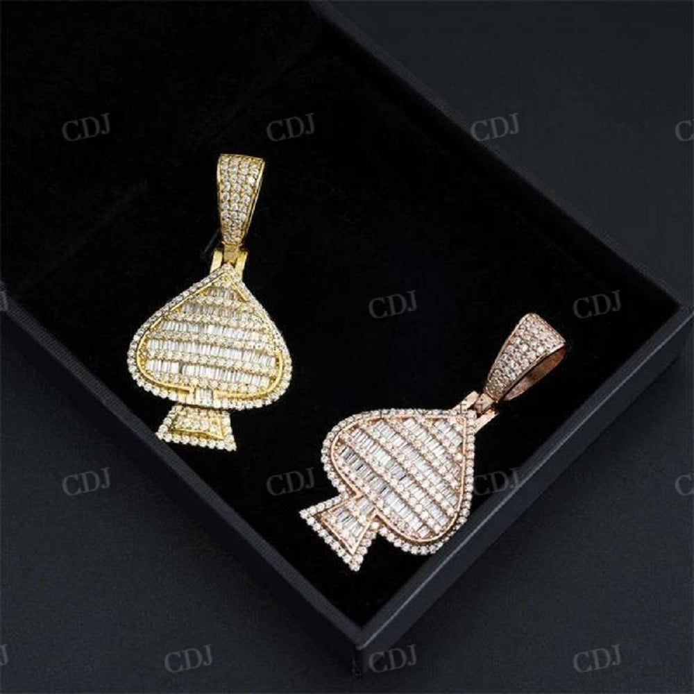 Iced Out Hip Hop Poker Symbol ACE Diamond Pendant  customdiamjewel   