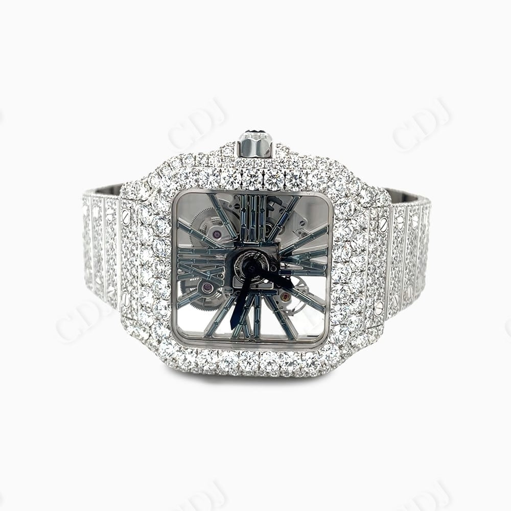 Hip Hop Cartier Skeleton Custom Diamond Watch  customdiamjewel   