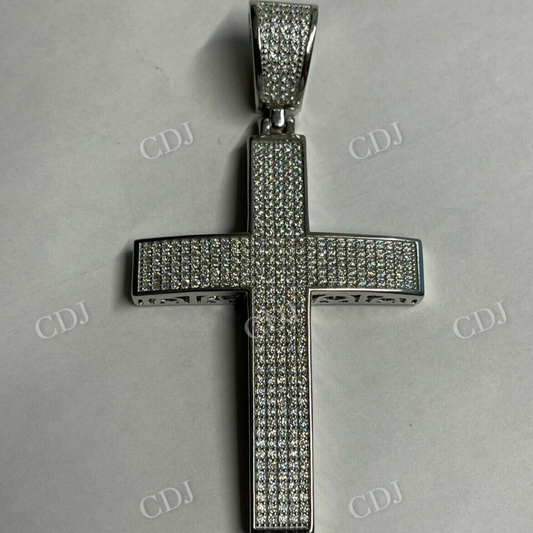 Moissanite Large Iced Cross Pendant For Men  customdiamjewel   