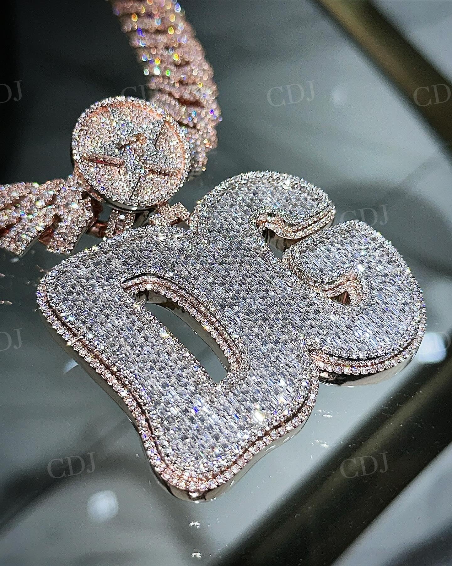 DG Letter Hip Hop Iced Out Customized Diamond Pendant hip hop jewelry customdiamjewel   