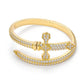 Natural Diamond Pave Set 18K Gold Cross Bangle Bracelets hip hop jewelry CustomDiamJewel