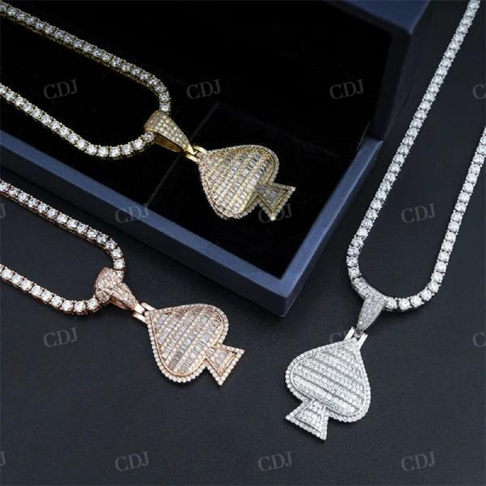 Iced Out Hip Hop Poker Symbol ACE Diamond Pendant  customdiamjewel   