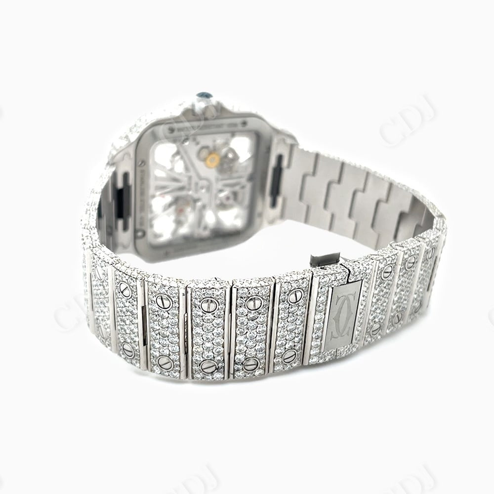 Hip Hop Cartier Skeleton Custom Diamond Watch  customdiamjewel   