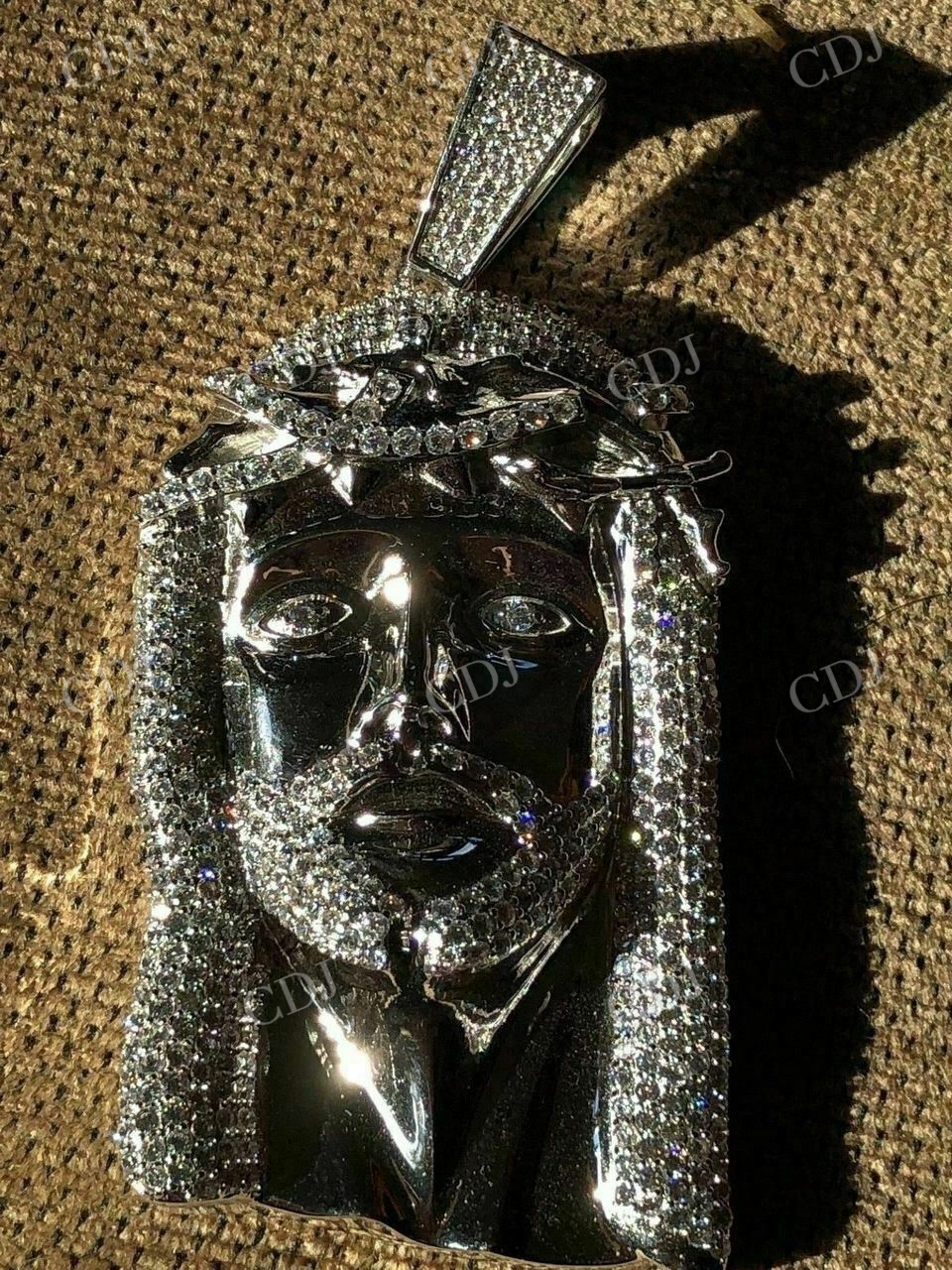 Mens Jesus Head Diamond Piece Hip Hop Pendant  customdiamjewel   