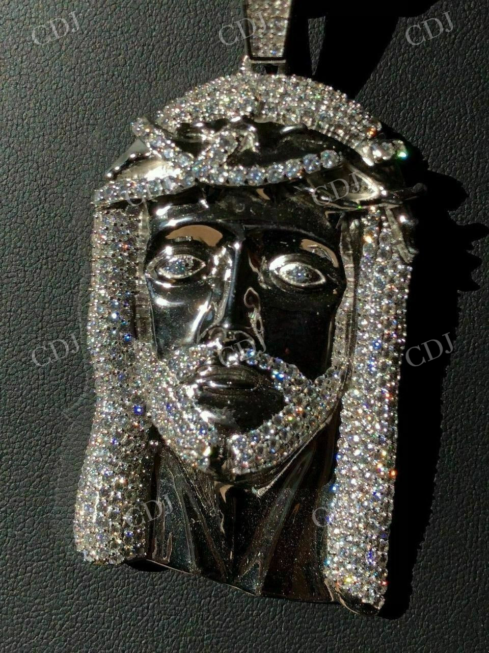 Mens Jesus Head Diamond Piece Hip Hop Pendant  customdiamjewel   