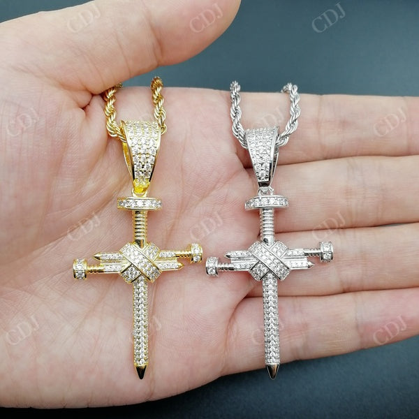 Moissanite Diamond Cross Hip Hop Pendant  CustomDiamJewel   