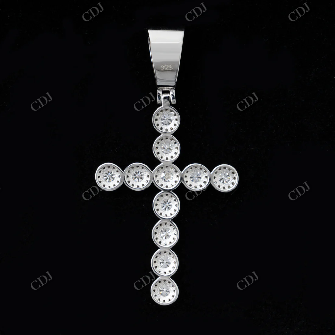 Flower Setting Diamond Cross Pendant For Men  customdiamjewel   