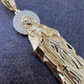 14k Gold Virgin Mary Iced Pendant  customdiamjewel   