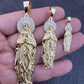 14k Gold Virgin Mary Iced Pendant  customdiamjewel   