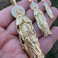 14k Gold Virgin Mary Iced Pendant  customdiamjewel   