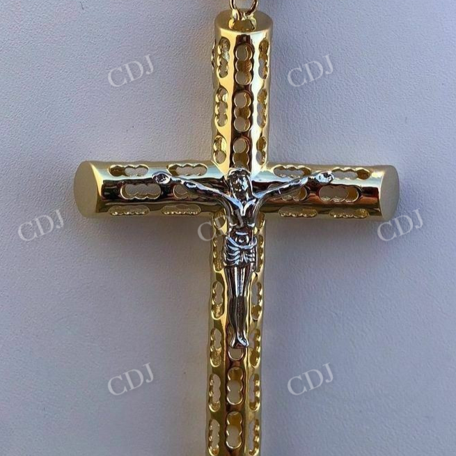 14k Gold Over Real Cross Jesus Hip Hop Pendant  customdiamjewel   