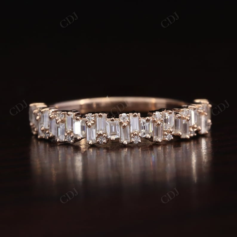 1.38CTW Baguette and Round lab grown Diamond Band  customdiamjewel   