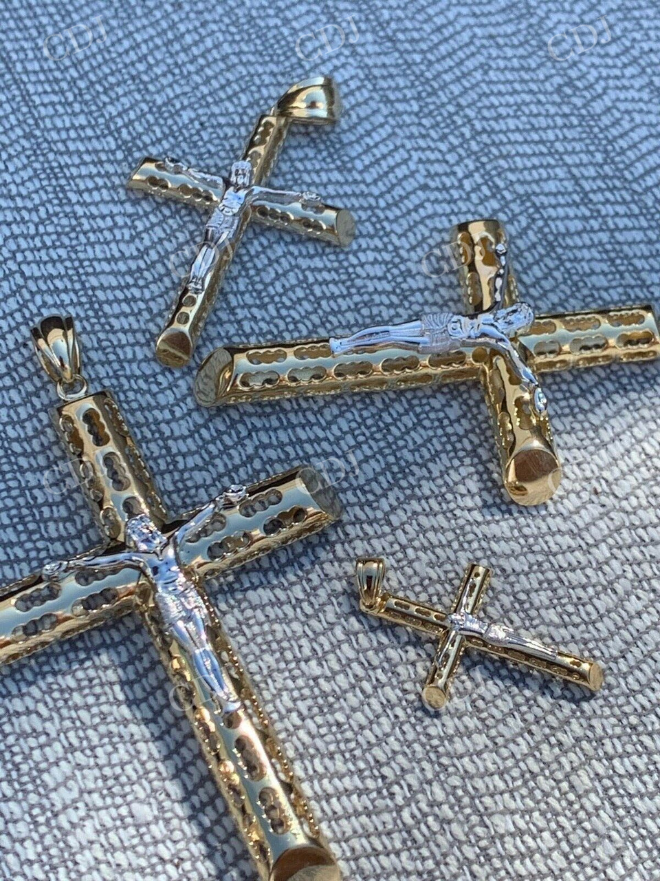 14k Gold Over Real Cross Jesus Hip Hop Pendant  customdiamjewel   