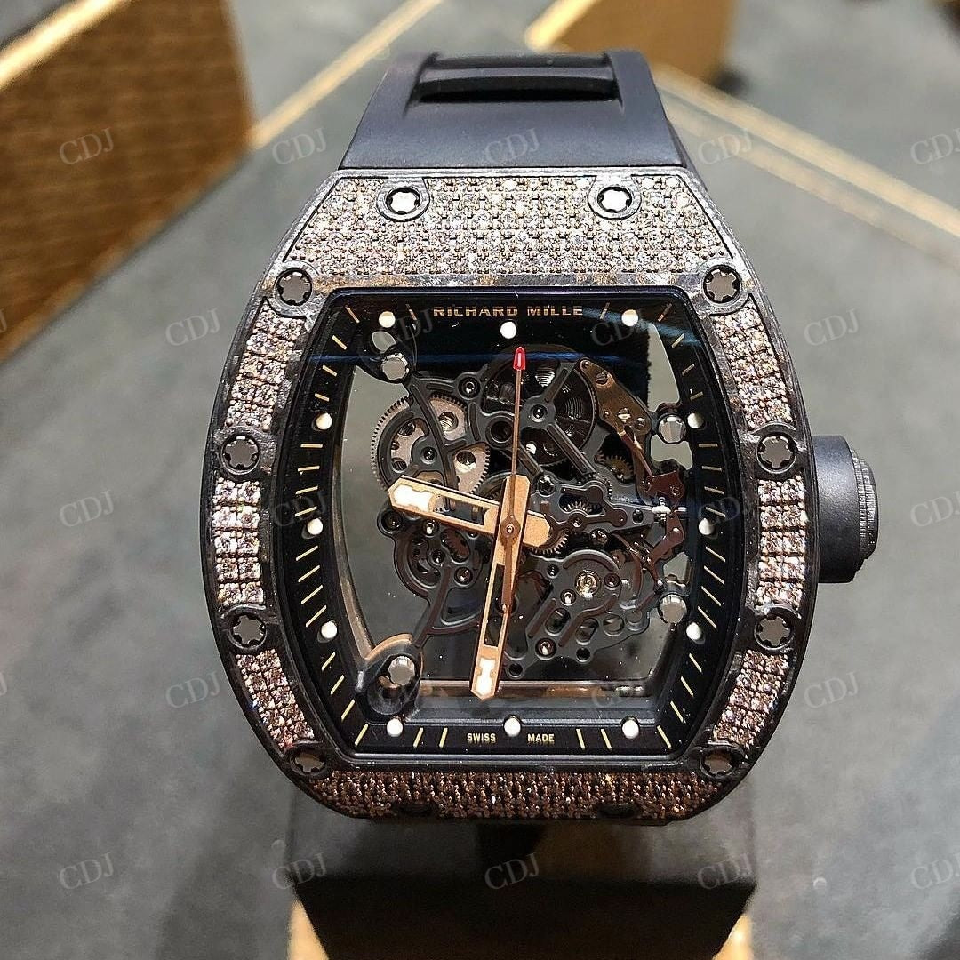 Richard Miller Diamond Iced Out Watch  customdiamjewel   