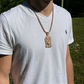 14k Rose Gold Vermeil Fully Iced Jesus Pendant  customdiamjewel   