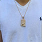 14k Rose Gold Vermeil Fully Iced Jesus Pendant  customdiamjewel   