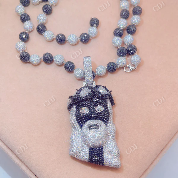 Diamond 3D Fully Iced Jesus Pendant  customdiamjewel   