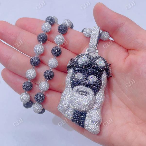 Diamond 3D Fully Iced Jesus Pendant  customdiamjewel   