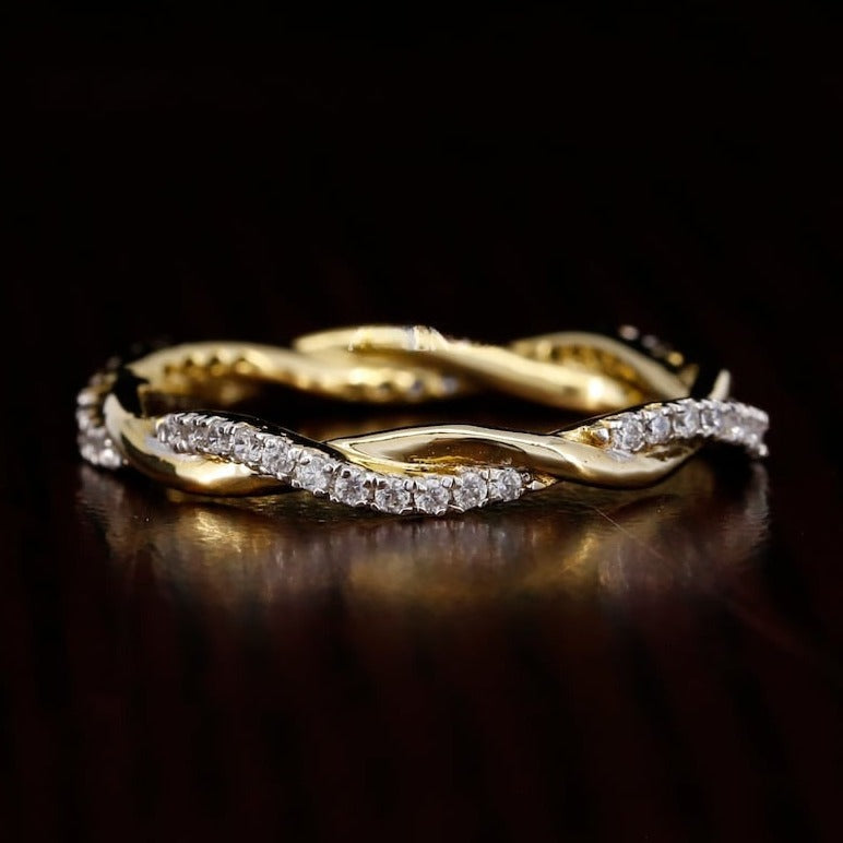 3.00CT Round Cut Real Diamond Full Eternity Wedding Band  customdiamjewel 10 KT Solid Gold Yellow Gold VVS-EF