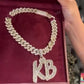 Hip Hop KB Letter Necklace In 14k Solid Gold hip hop jewelry CustomDiamJewel   