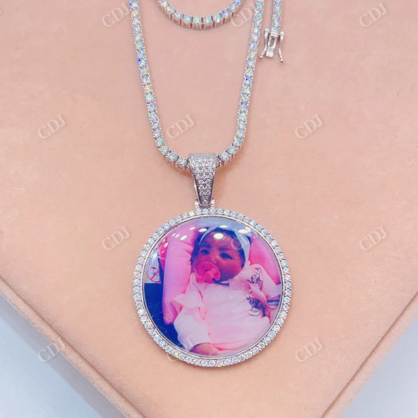 Memory Photo Diamond Pendant For Men  customdiamjewel   