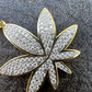 14K Gold Round Diamond Marijuana Weed Pendant  customdiamjewel   