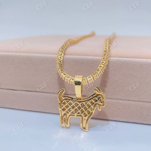 Iced Out Diamond Goat Pendant For Men  customdiamjewel   