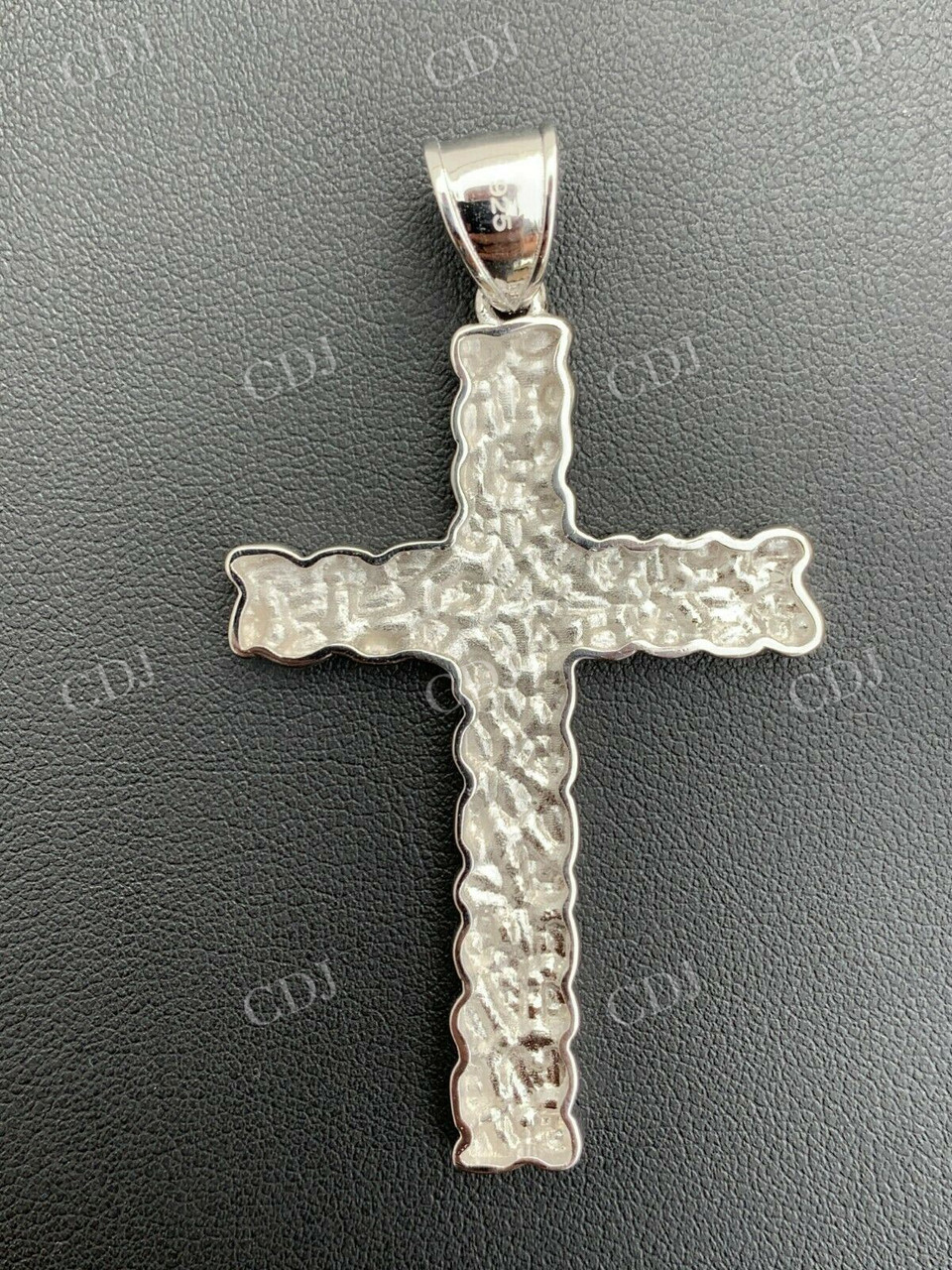 Solid 925 Sterling Silver Nugget Cross Pendant  customdiamjewel   