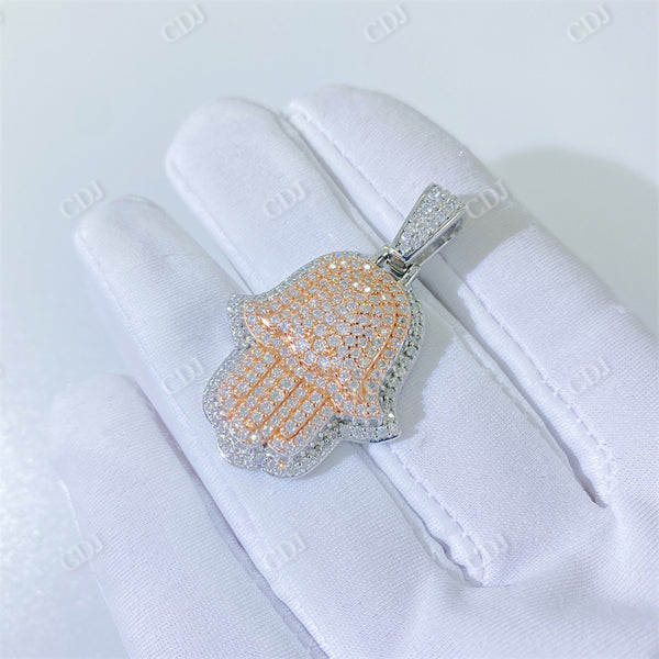 Iced Out Diamond Hamsa Pendant For Men  customdiamjewel   