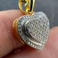 14K Gold Iced Small Ladies Heart Shaped Love Charm Pendant  customdiamjewel   