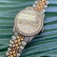 Moissanite Bust Down Rolex DateJust Arabic Dial Watch  customdiamjewel   