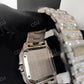 Men's Cartier VVS Diamond-Encrusted Timepiece Fully Iced Out Bussdown Watch 25 to 28 Carats (Approx.)  customdiamjewel   