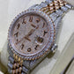 Moissanite Bust Down Rolex DateJust Arabic Dial Watch  customdiamjewel   