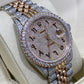 Moissanite Bust Down Rolex DateJust Arabic Dial Watch  customdiamjewel   