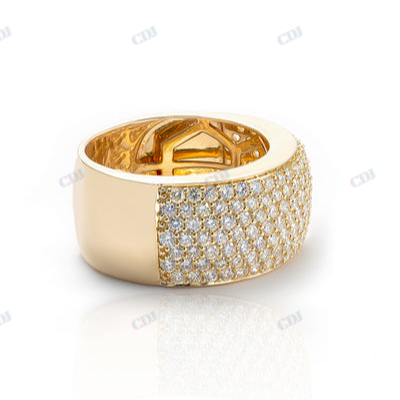 Yellow Gold Plated Moissanite Diamond Hip Hop Male Ring hip hop jewelry CustomDiamJewel