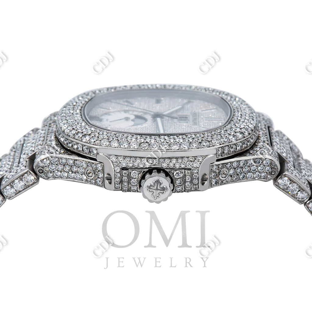 Full White Patek Phillippe Iced Out Watch  customdiamjewel   