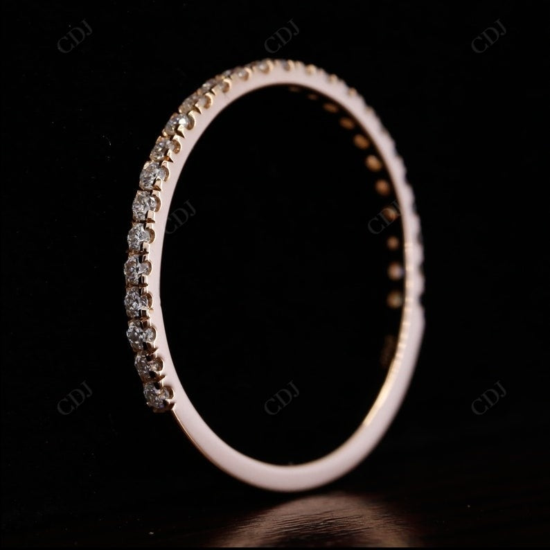 Round Lab Grown Diamond 3/4 Eternity Gold Dainty Wedding Band  customdiamjewel   