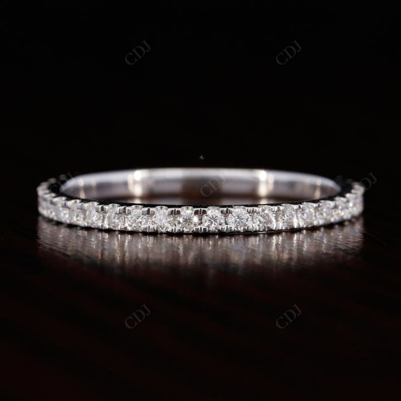 Round Lab Grown Diamond 3/4 Eternity Gold Dainty Wedding Band  customdiamjewel Sterling Silver White Gold VVS-EF