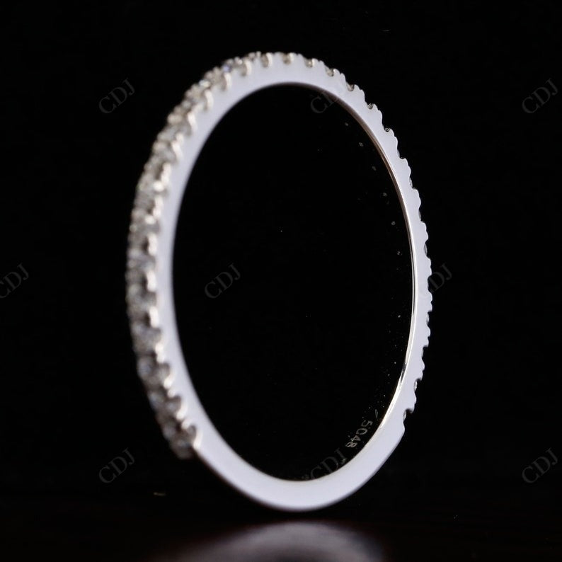 Round Lab Grown Diamond 3/4 Eternity Gold Dainty Wedding Band  customdiamjewel   