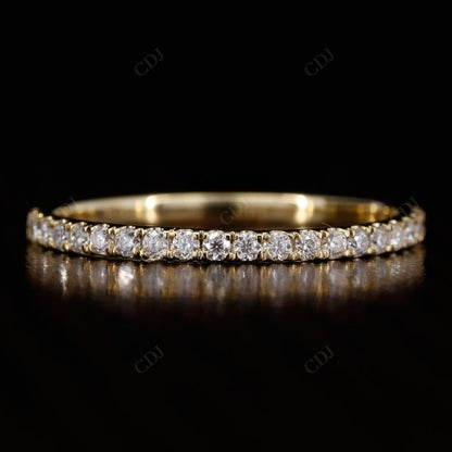 Round Lab Grown Diamond 3/4 Eternity Gold Dainty Wedding Band  customdiamjewel Sterling Silver Yellow Gold VVS-EF