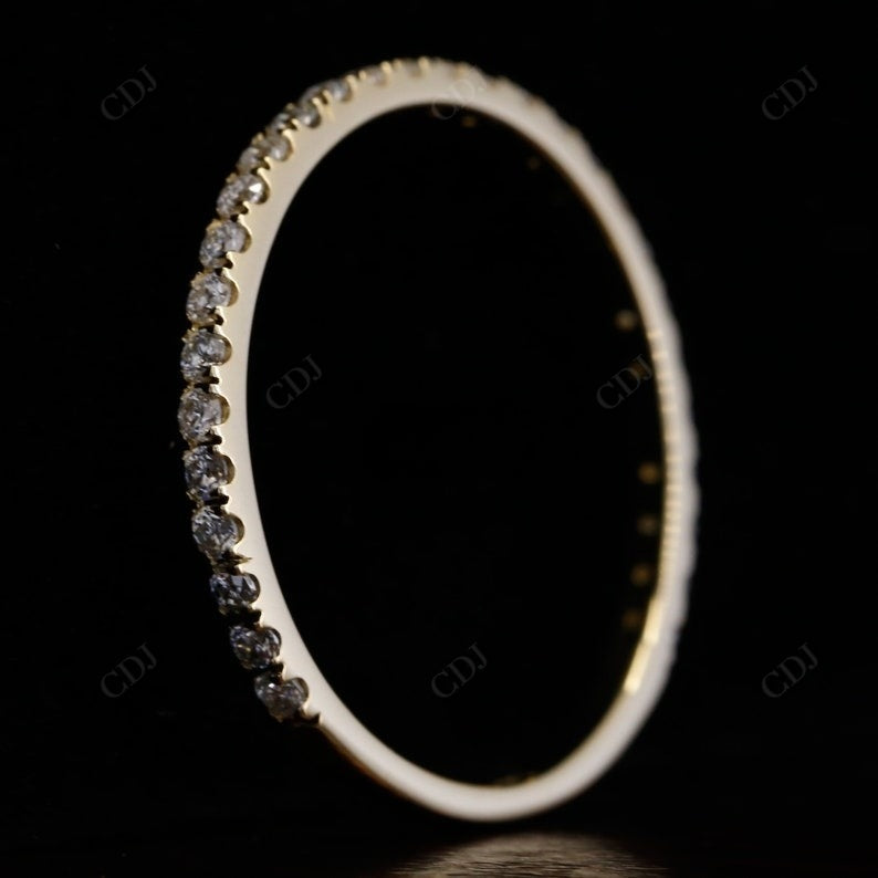 Round Lab Grown Diamond 3/4 Eternity Gold Dainty Wedding Band  customdiamjewel   